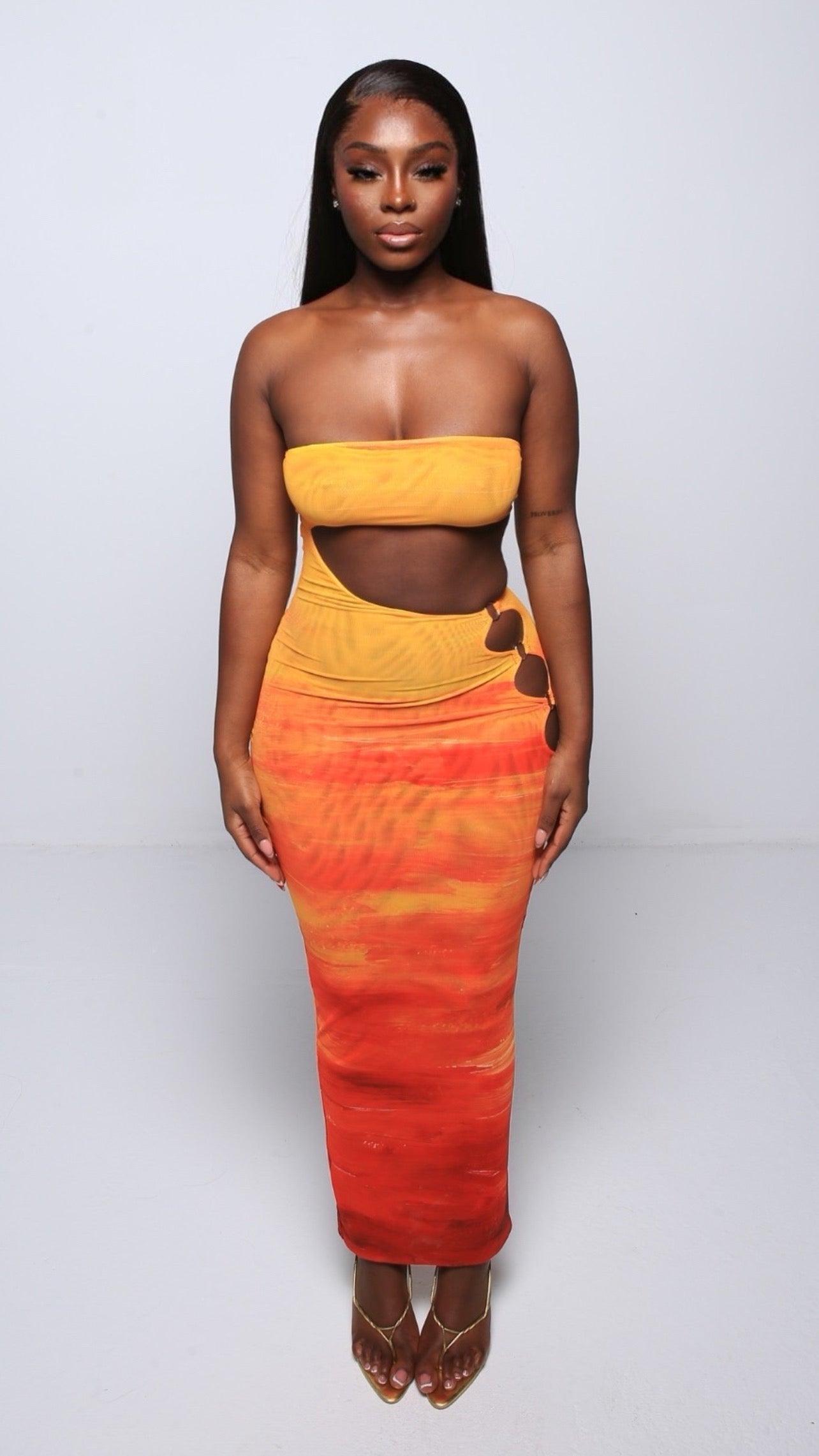 Kirana cut out ring detail maxi dress