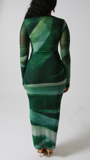 Vestido largo Delphine con abertura frontal