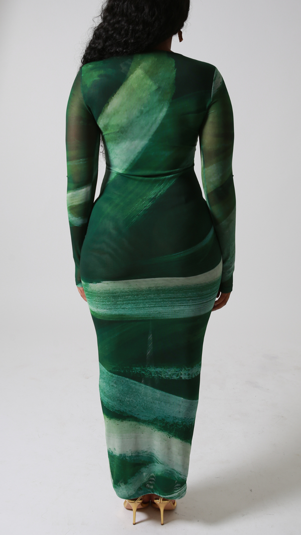 Vestido largo Delphine con abertura frontal