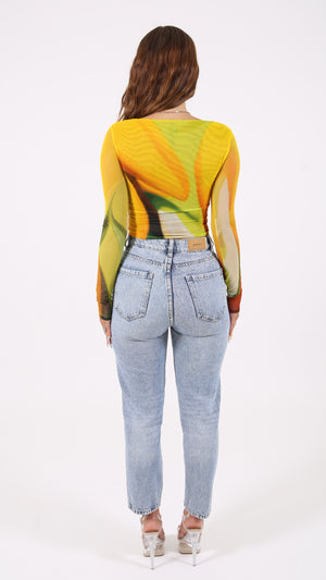 Top de manga larga Fleur – Lemon Drop