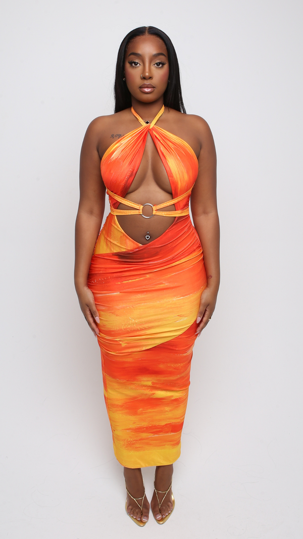 Vestido midi con aberturas Azalea