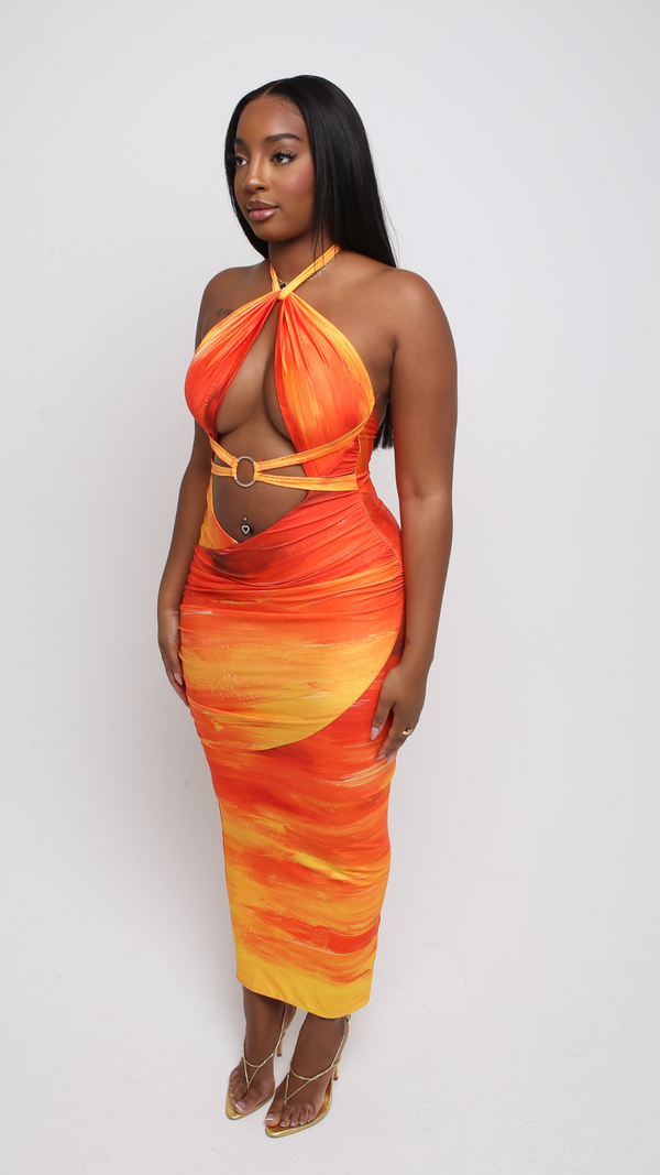 Vestido midi con aberturas Azalea