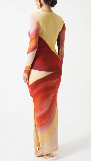 Vestido largo de manga larga Afrodita 