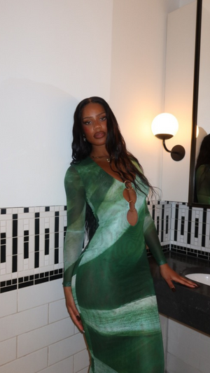 Vestido largo Delphine con abertura frontal