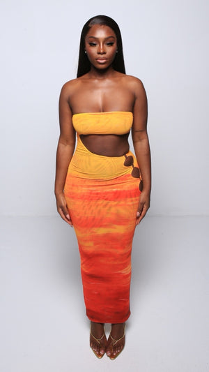 Kirana cut out ring detail maxi dress