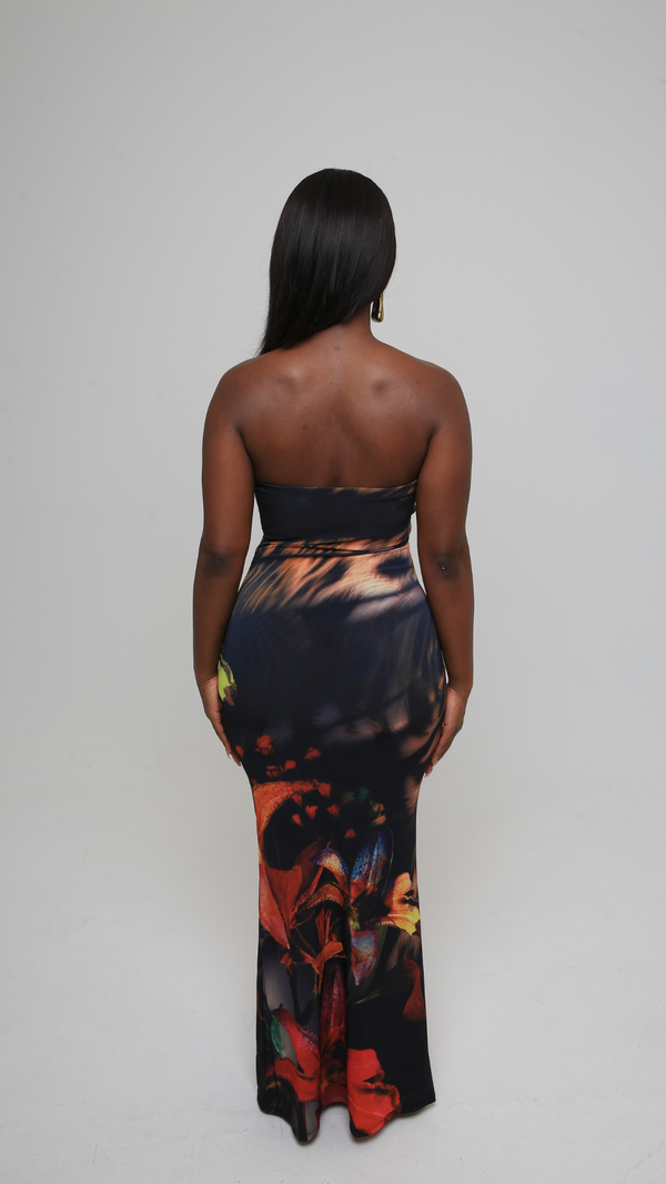 Vestido largo bandeau Danai