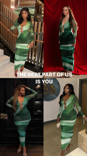 Vestido largo Delphine con abertura frontal