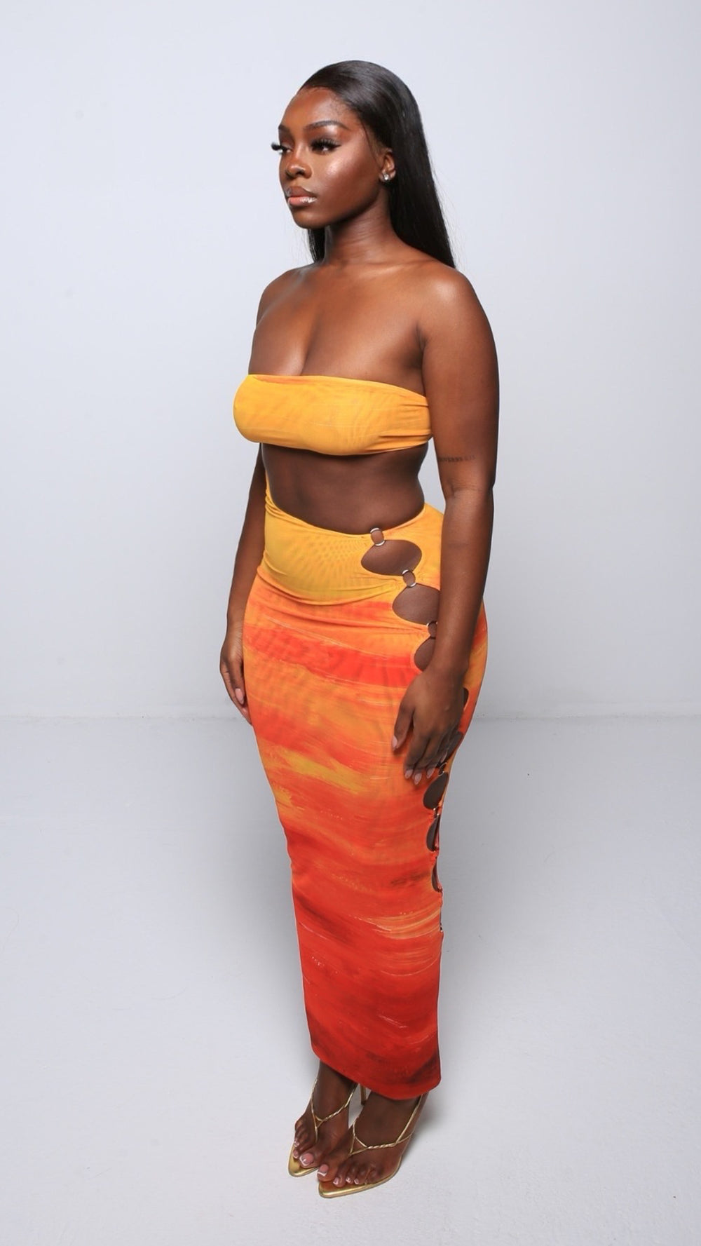 Kirana cut out ring detail maxi dress