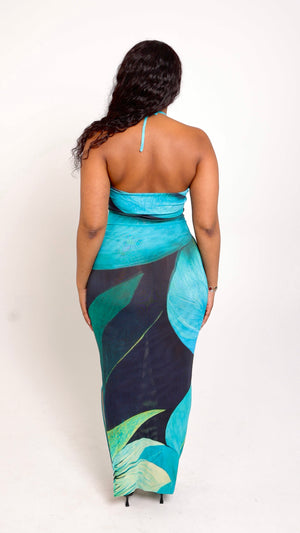 Vestido Kalina con cuello halter 