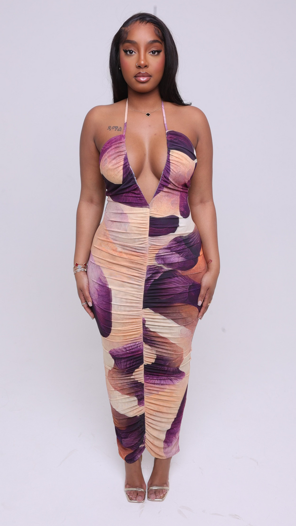 Vestido largo fruncido Amai