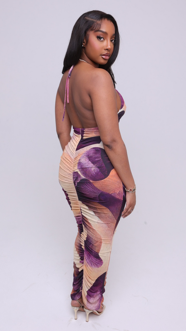 Vestido largo fruncido Amai