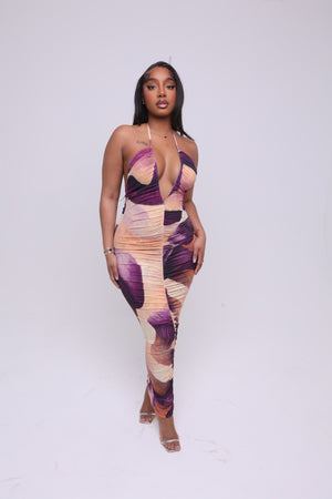 Vestido largo fruncido Amai