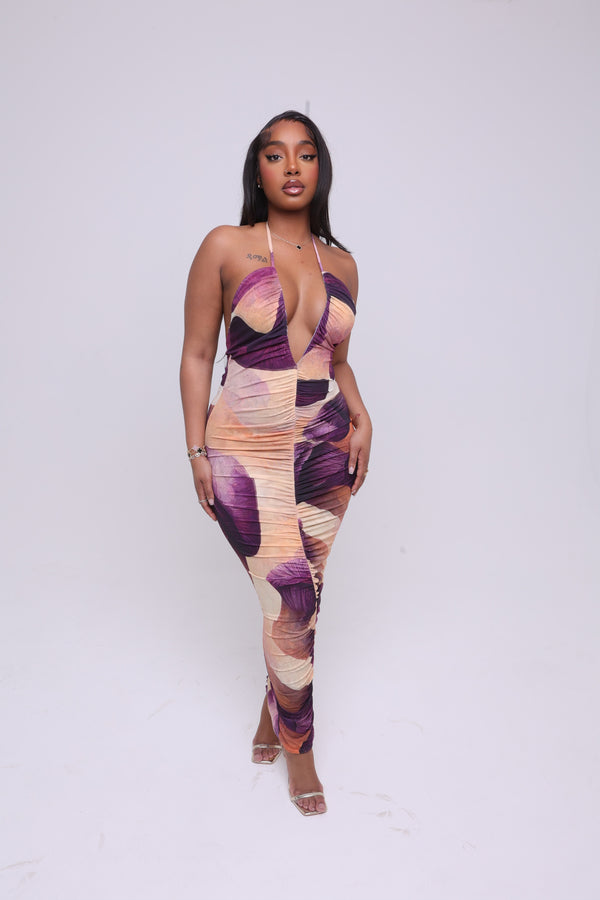 Vestido largo fruncido Amai