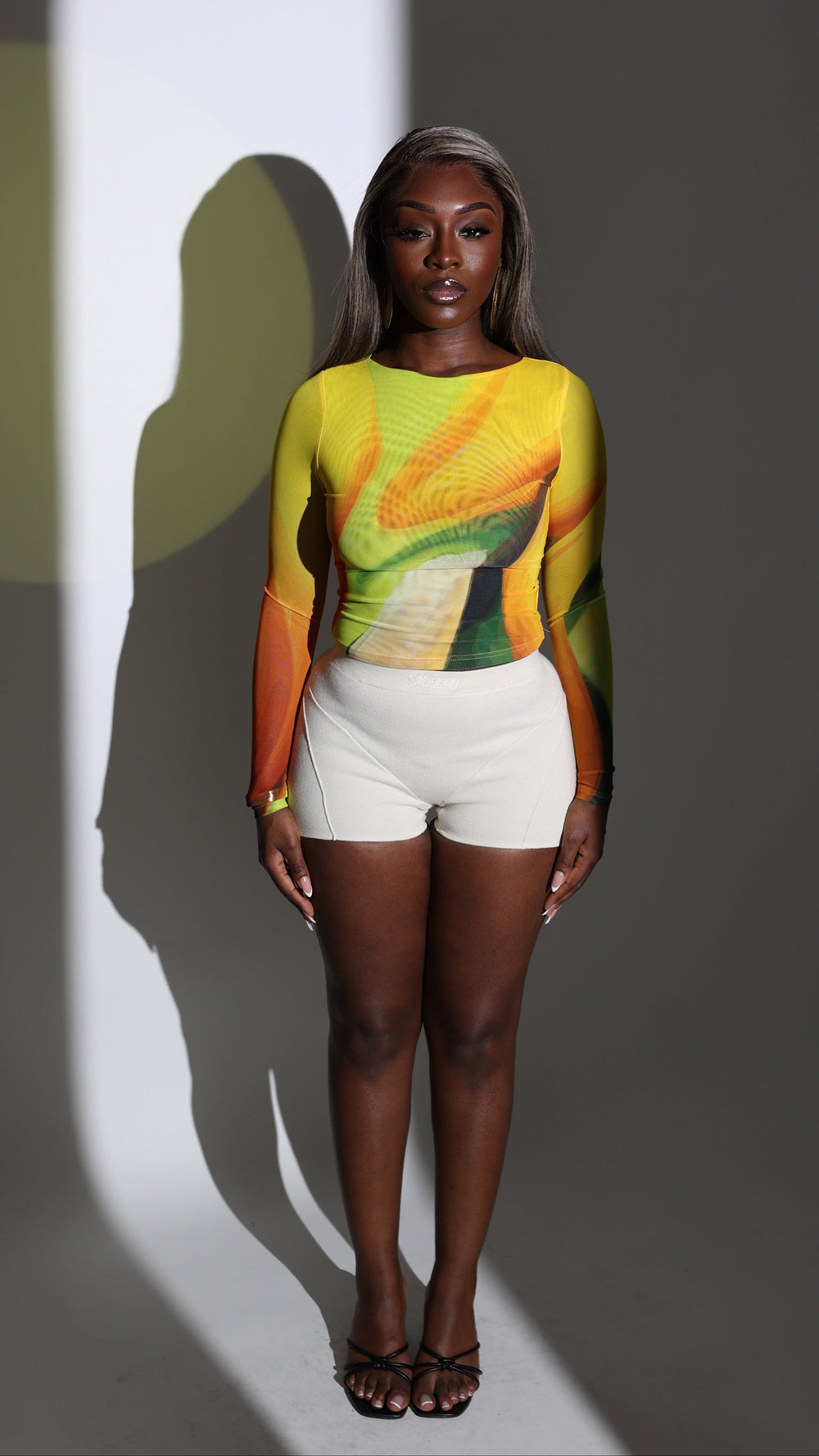 Fleur Long Sleeve Tee- Lemon Drop