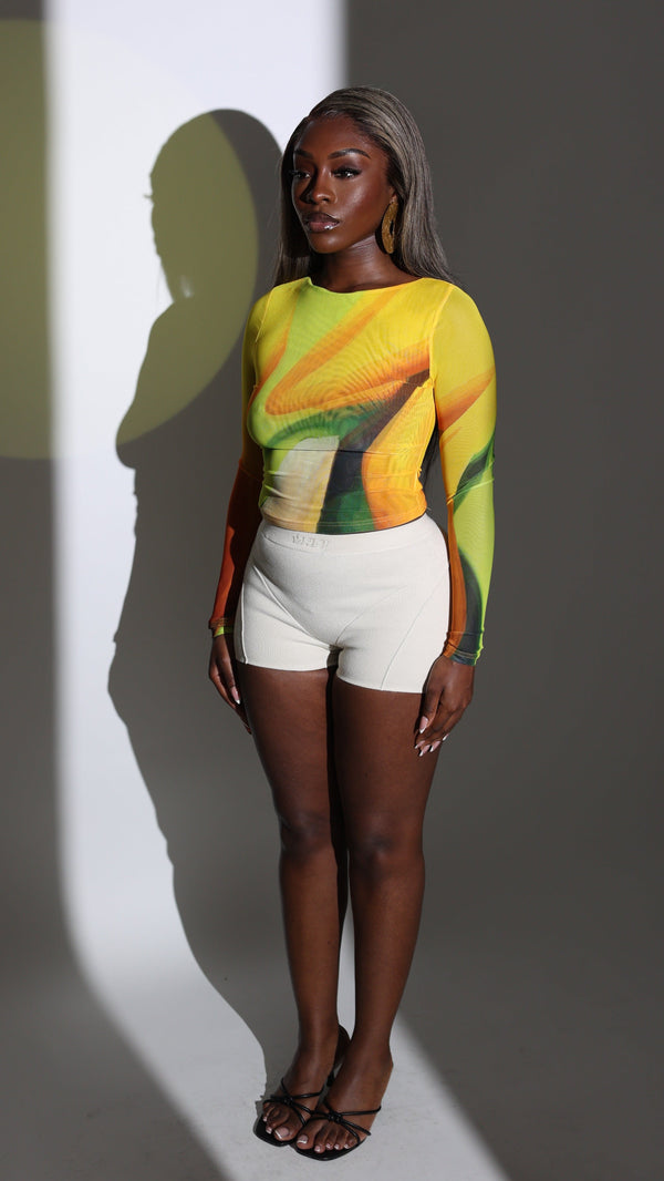 Top de manga larga Fleur – Lemon Drop