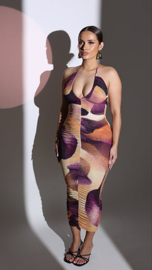 Vestido largo fruncido Amai