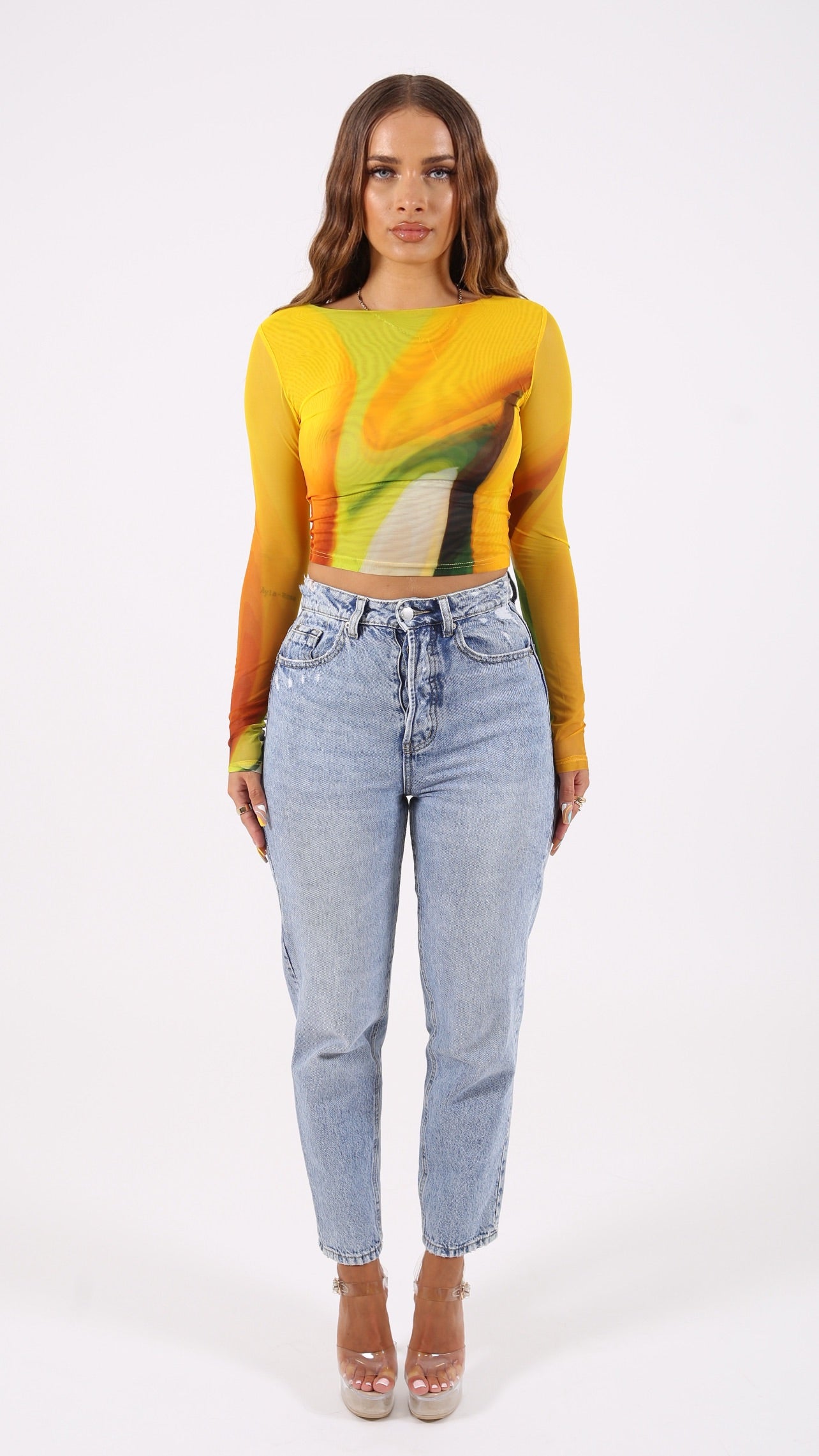 Fleur Long Sleeve Tee- Lemon Drop