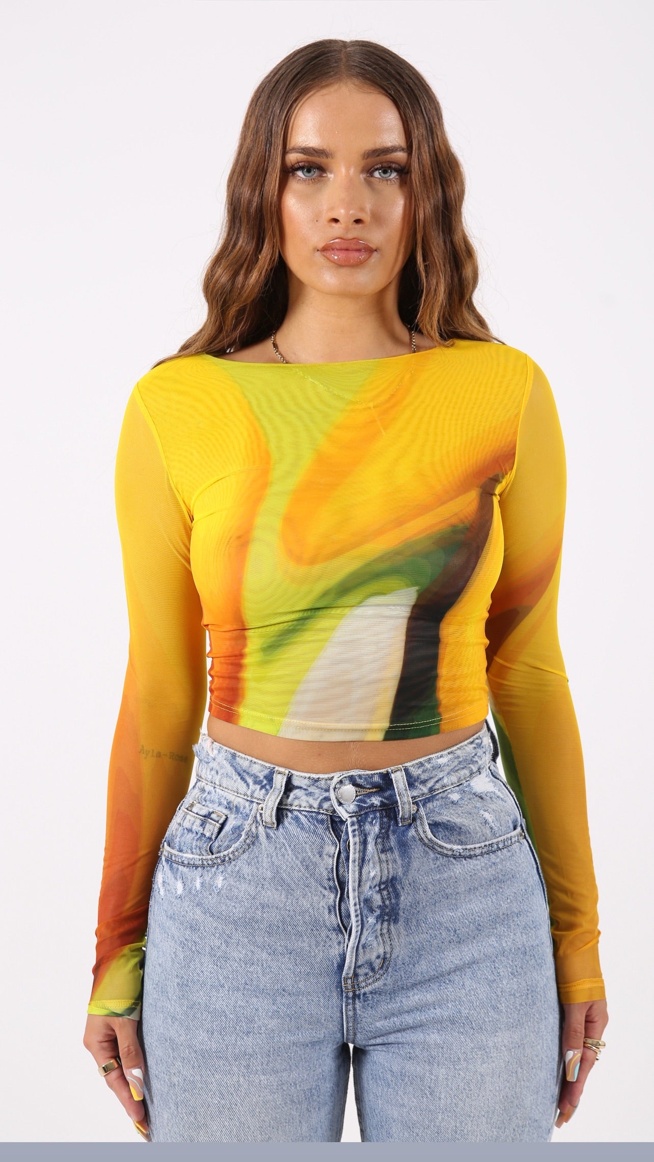 Fleur Long Sleeve Tee- Lemon Drop