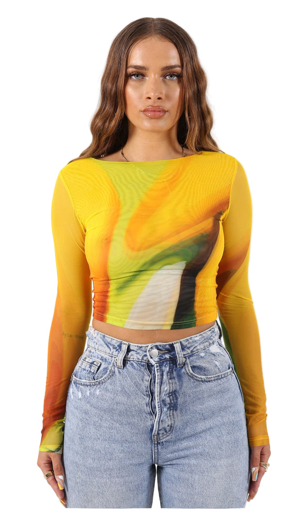 Top de manga larga Fleur – Lemon Drop