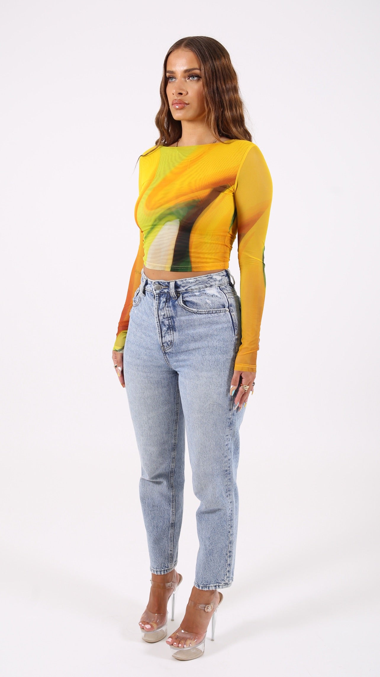Fleur Long Sleeve Tee- Lemon Drop