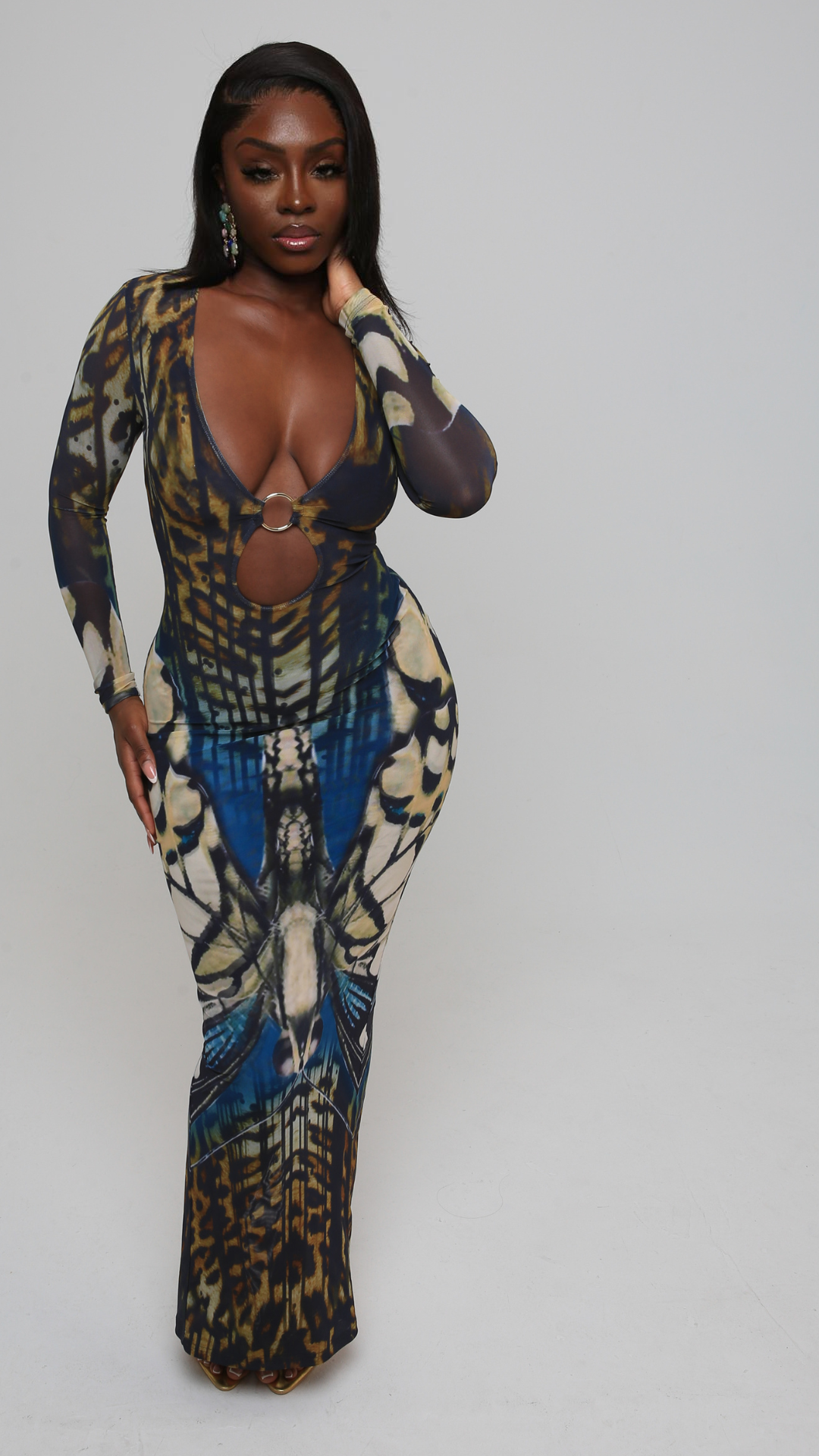 Nakai Ring Cutout Maxi Dress