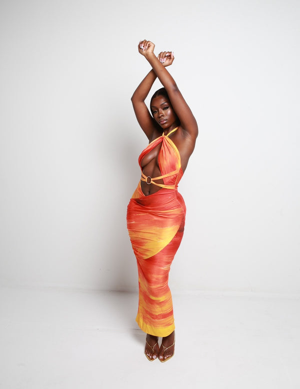 Vestido midi con aberturas Azalea