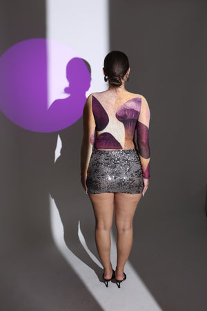 Fleur Long Sleeve Mesh Top - Purple Haze