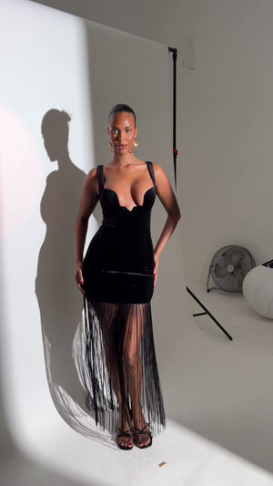 Alia Fringe Maxi Dress