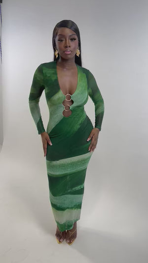 Vestido largo Delphine con abertura frontal