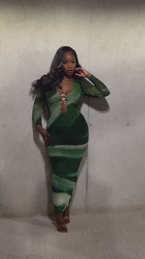 Vestido largo Delphine con abertura frontal