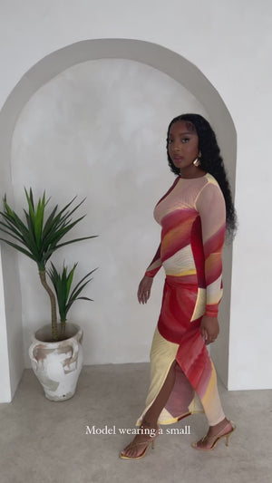 Vestido largo de manga larga Afrodita 