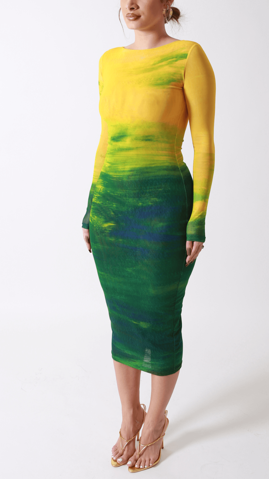 Calla long sleeve midi dress