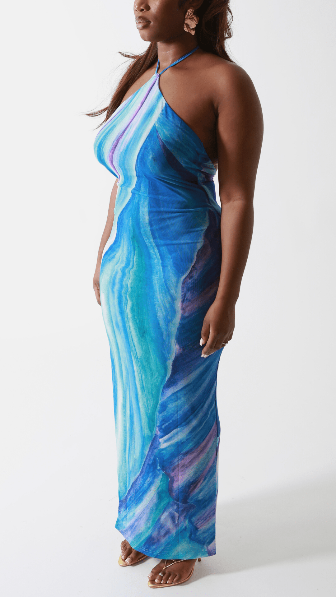 Odetta Halter-Neck Maxi Dress
