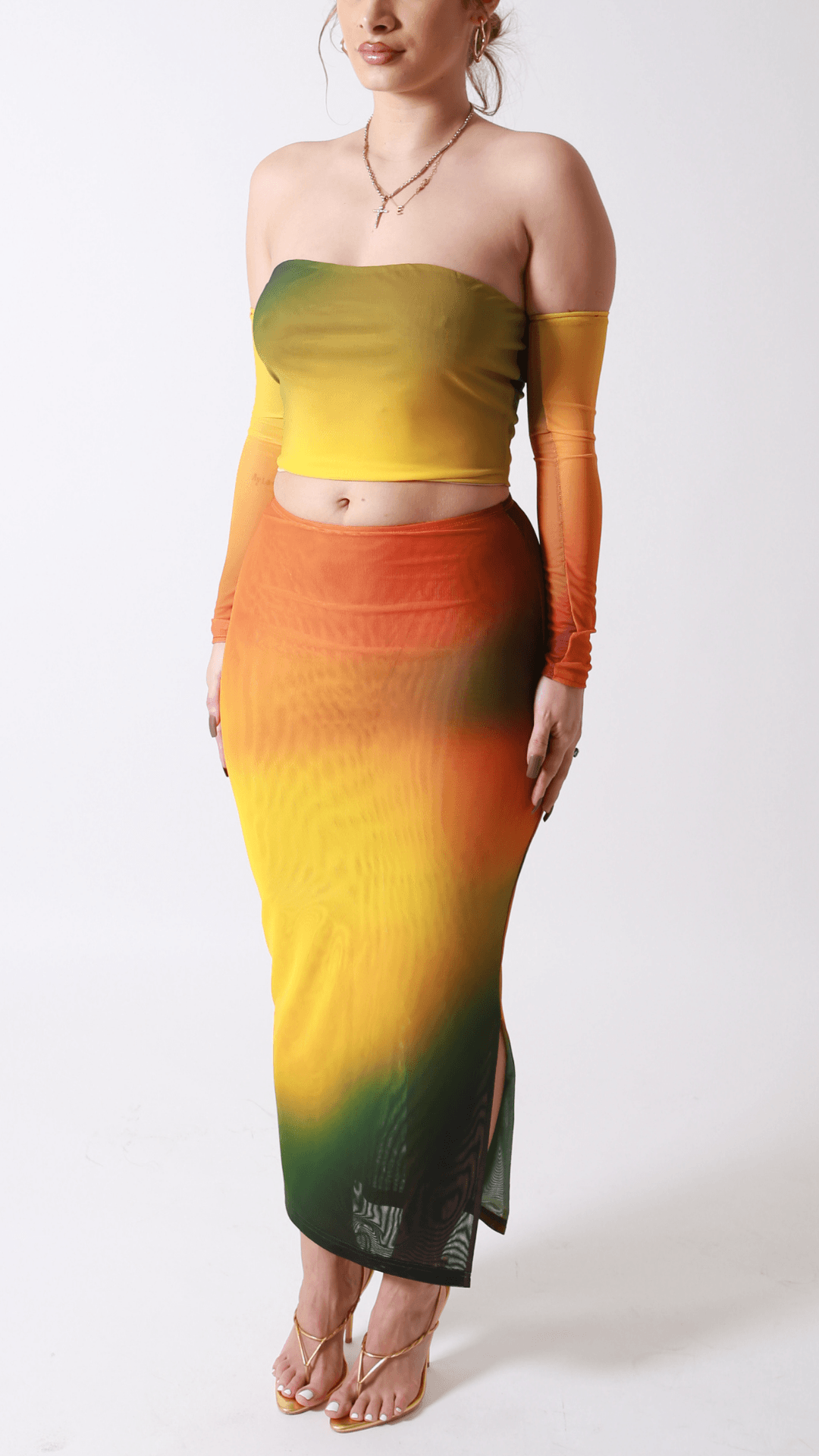 Leila three piece long bandeau set