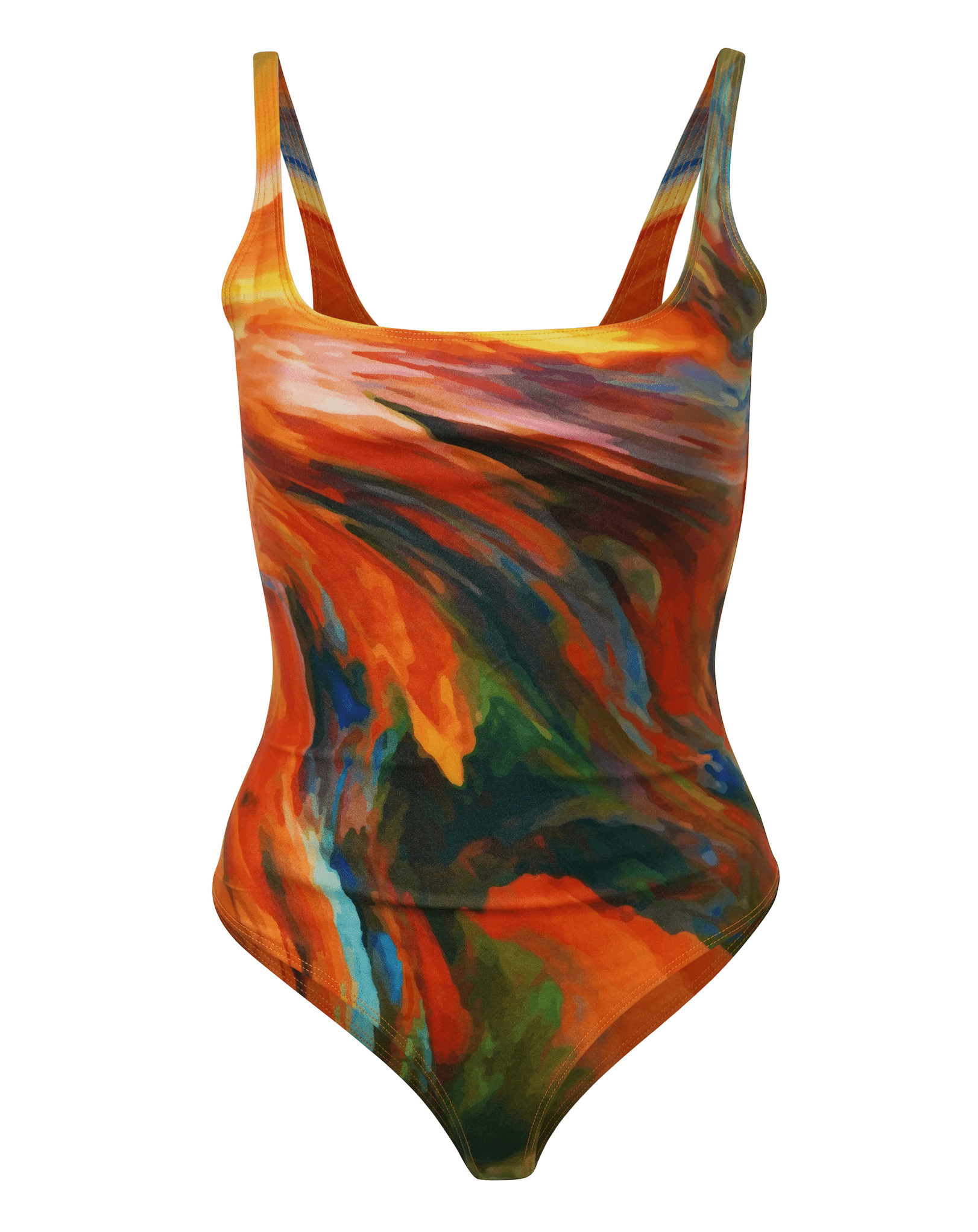 Mali scoop neck bodysuit- Apricot Storm
