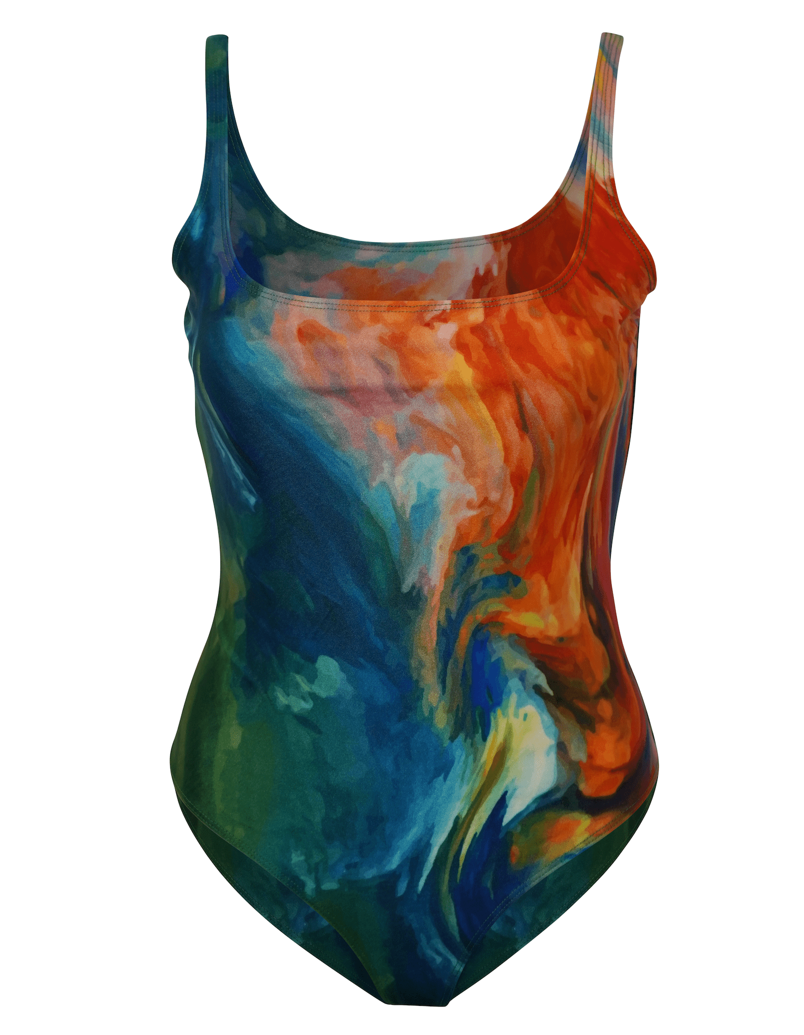 Mali scoop neck bodysuit- Teal Storm